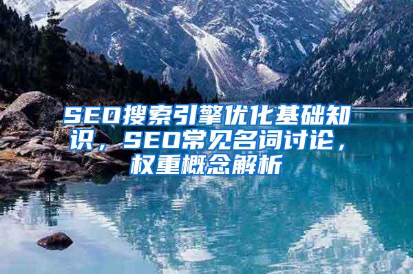 SEO搜索引擎优化基础知识，SEO常见名词讨论，权重概念解析