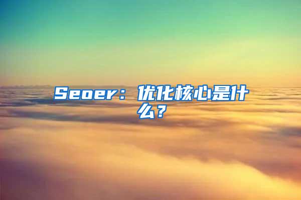Seoer：优化核心是什么？