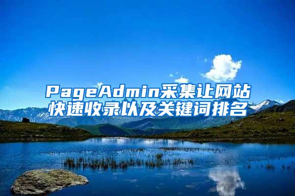 PageAdmin采集让网站快速收录以及关键词排名
