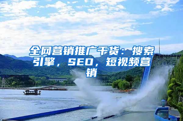 全网营销推广干货：搜索引擎，SEO，短视频营销