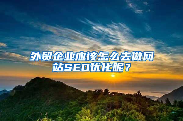 外贸企业应该怎么去做网站SEO优化呢？