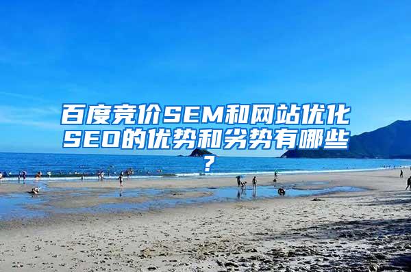 百度竞价SEM和网站优化SEO的优势和劣势有哪些？