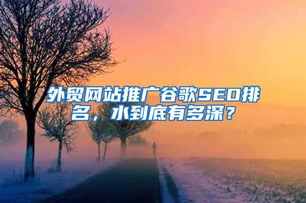 外贸网站推广谷歌SEO排名，水到底有多深？