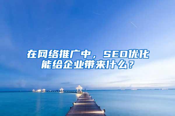 在网络推广中，SEO优化能给企业带来什么？