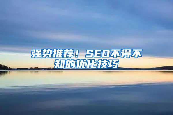 强势推荐！SEO不得不知的优化技巧