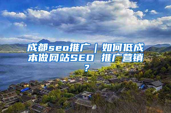 成都seo推广｜如何低成本做网站SEO 推广营销？