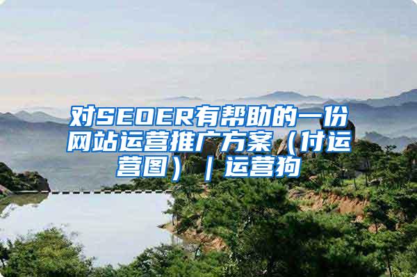 对SEOER有帮助的一份网站运营推广方案（付运营图）｜运营狗