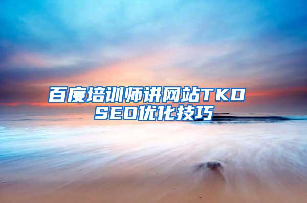 百度培训师讲网站TKD SEO优化技巧