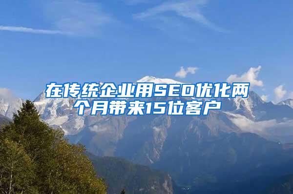 在传统企业用SEO优化两个月带来15位客户