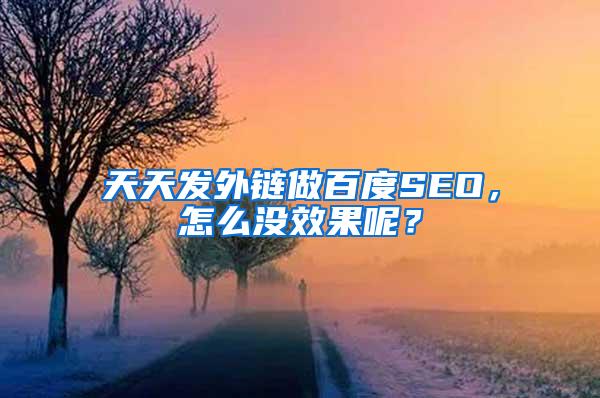 天天发外链做百度SEO，怎么没效果呢？