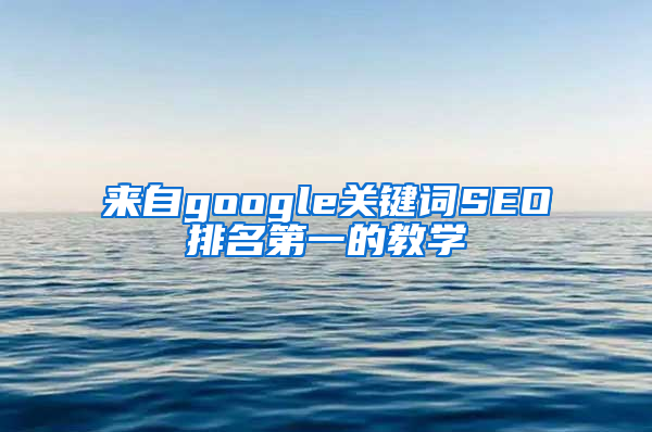 来自google关键词SEO排名第一的教学