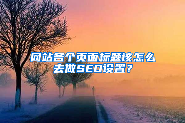 网站各个页面标题该怎么去做SEO设置？