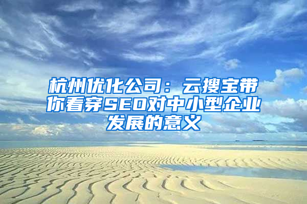 杭州优化公司：云搜宝带你看穿SEO对中小型企业发展的意义