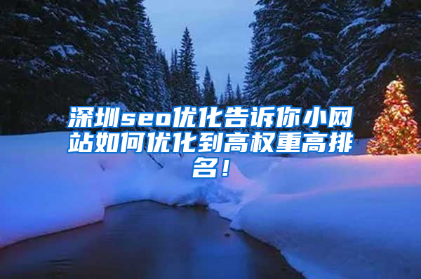 深圳seo优化告诉你小网站如何优化到高权重高排名！