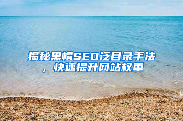 揭秘黑帽SEO泛目录手法，快速提升网站权重