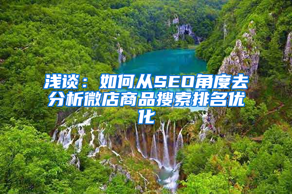 浅谈：如何从SEO角度去分析微店商品搜索排名优化