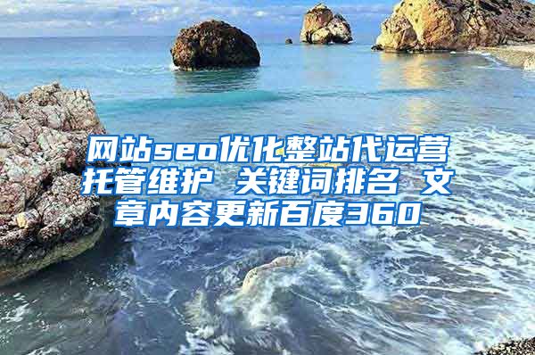 网站seo优化整站代运营托管维护 关键词排名 文章内容更新百度360