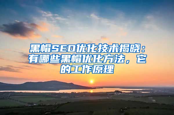 黑帽SEO优化技术揭晓：有哪些黑帽优化方法，它的工作原理