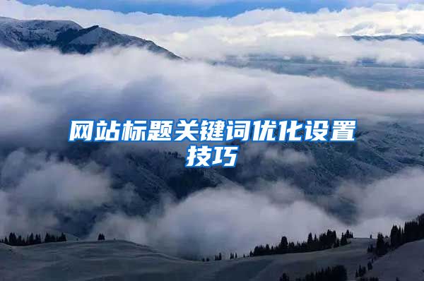网站标题关键词优化设置技巧