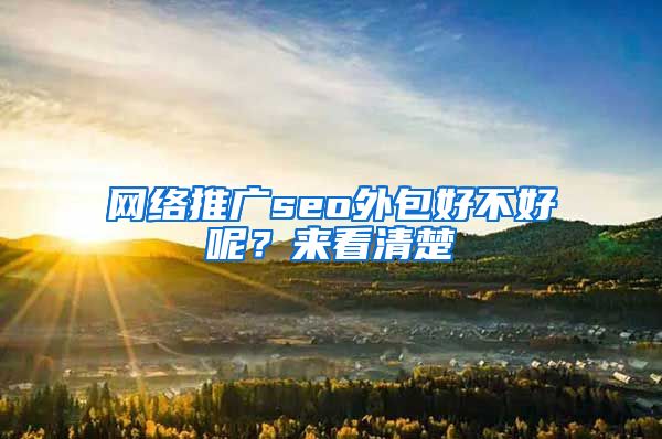 网络推广seo外包好不好呢？来看清楚