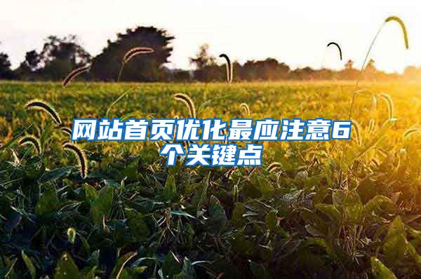 网站首页优化最应注意6个关键点
