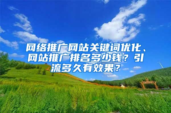 网络推广网站关键词优化、网站推广排名多少钱？引流多久有效果？