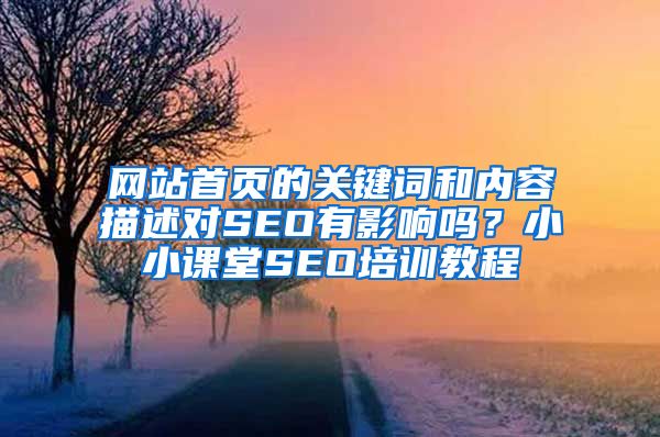 网站首页的关键词和内容描述对SEO有影响吗？小小课堂SEO培训教程