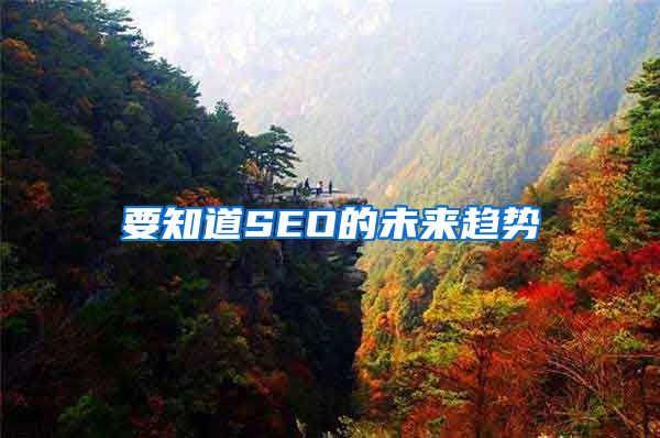 要知道SEO的未来趋势