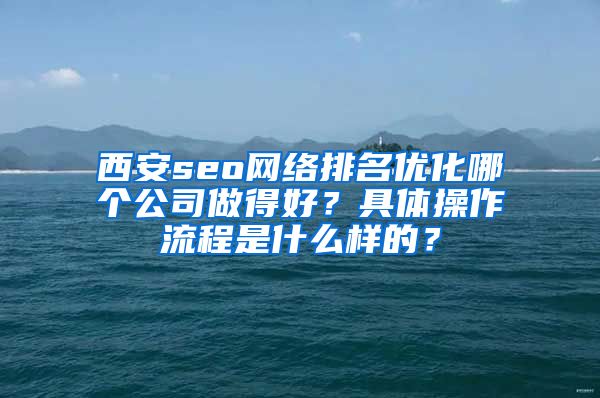 西安seo网络排名优化哪个公司做得好？具体操作流程是什么样的？