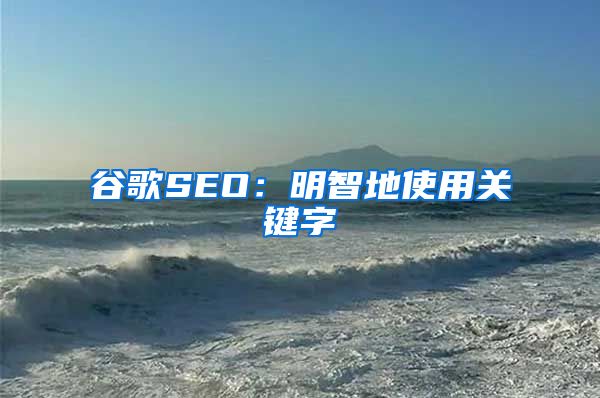 谷歌SEO：明智地使用关键字