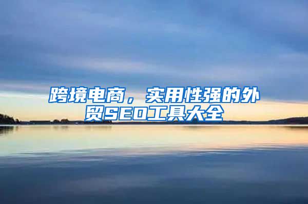 跨境电商，实用性强的外贸SEO工具大全