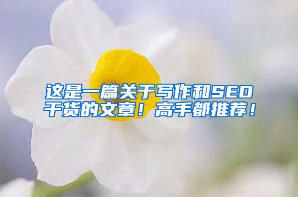 这是一篇关于写作和SEO干货的文章！高手都推荐！