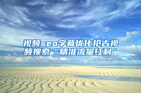 视频seo字幕优化抢占视频搜索“精准流量红利”