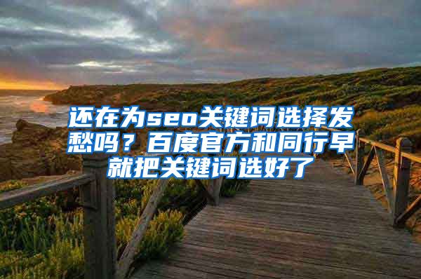 还在为seo关键词选择发愁吗？百度官方和同行早就把关键词选好了