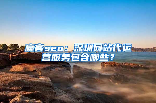 赢客seo：深圳网站代运营服务包含哪些？